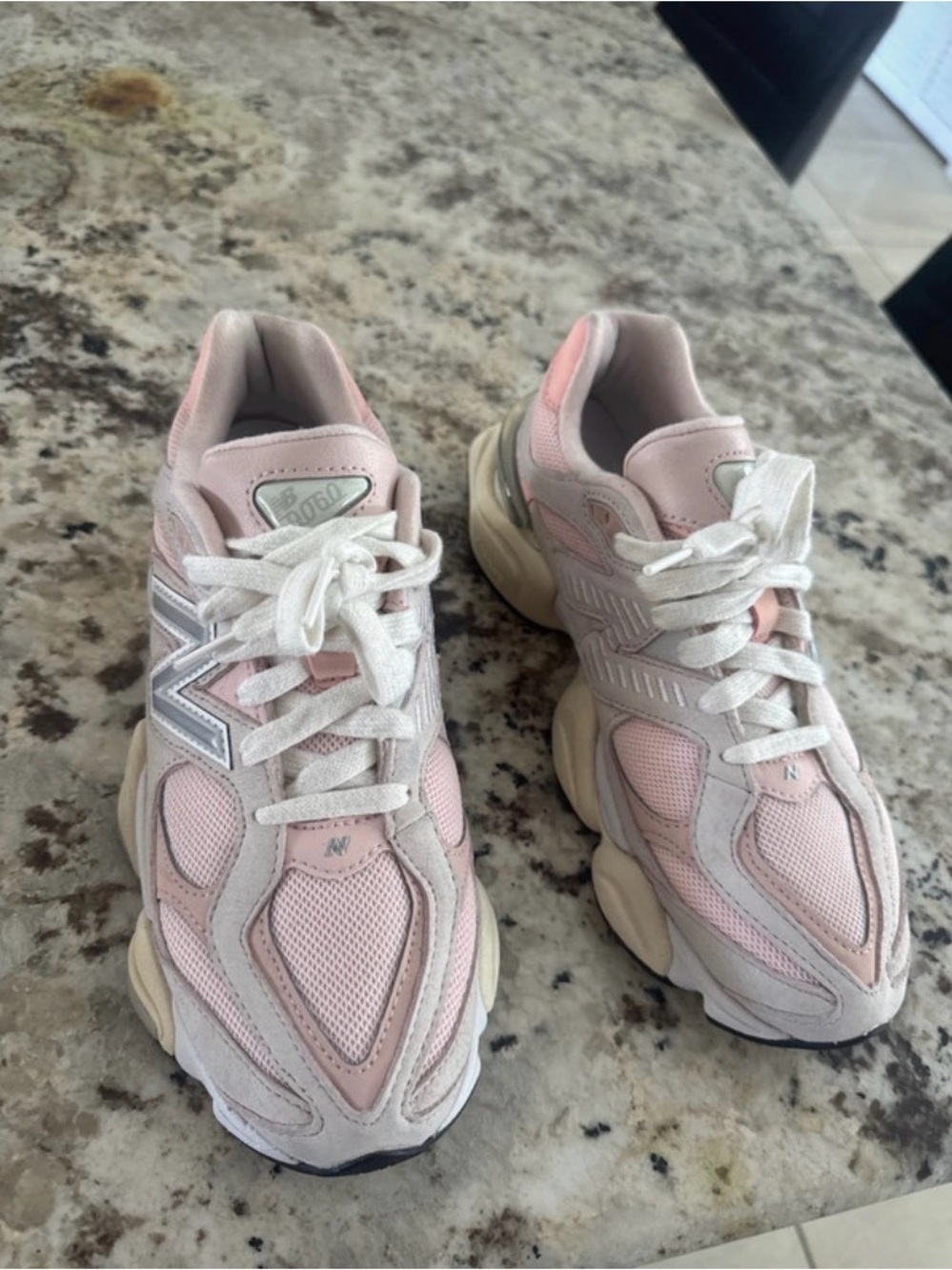 New Balance Pink and Cream Chunky Women's Sneakers